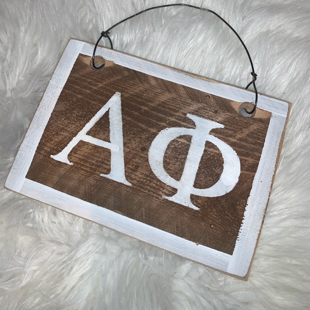 Alpha Phi Wooden Door Sign